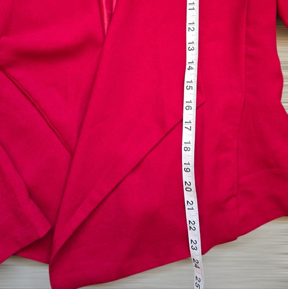 Red Love Tree Draped Waterfall Open Blazer Size Large - Picture 8 of 10